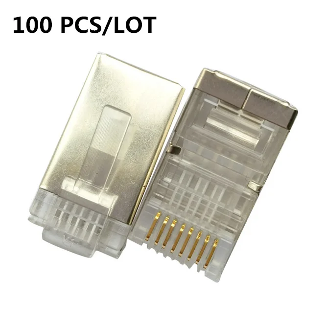 100 PCS/LOT RJ-45 8P8C Network Cable Head Connector CAT5 shielded crystal head Crystal Copper Shield RJ45 Modular Plug
100 PCS/LOT RJ-45 8P8C Network Cable Head Connector CAT5 shielded crystal head Crystal Copper Shield RJ45 Modular Plug