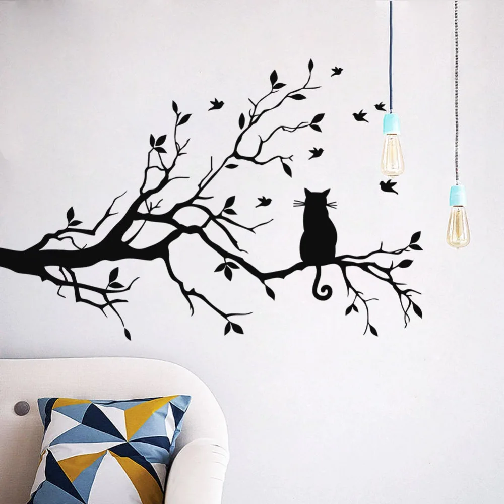 Cat On Tree Branch Birds Vinyl Wall Sticker Wall Art Decorative Stickers,Glass Window Sticker Kitchen Home Decor KW-206
Cat On Tree Branch Birds Vinyl Wall Sticker Wall Art Decorative Stickers,Glass Window Sticker Kitchen Home Decor KW-206