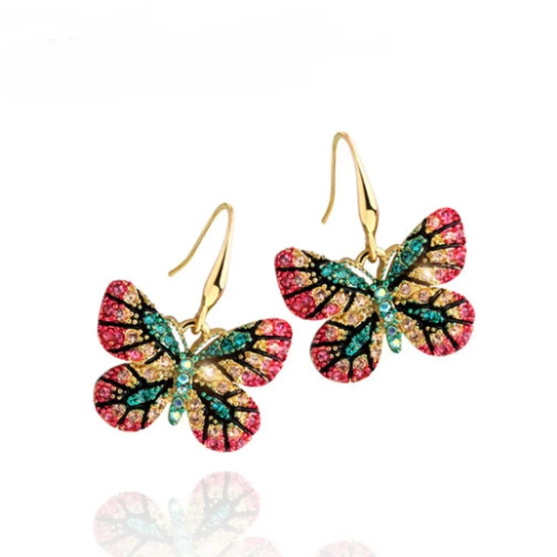 Fashion Colorful Butterfly Earrings For Women Rhinestone Butterfly Shaped Purple Drop Earrings Romantic Women Accessories
Fashion Colorful Butterfly Earrings For Women Rhinestone Butterfly Shaped Purple Drop Earrings Romantic Women Accessories
