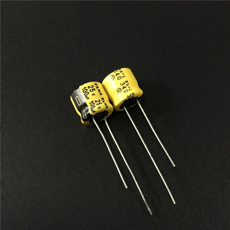 10 шт. 100 мкФ алюминиевая крышка 25В ELNA желтого цвета 8x7 мм 25V100uF аудио конденсатор с