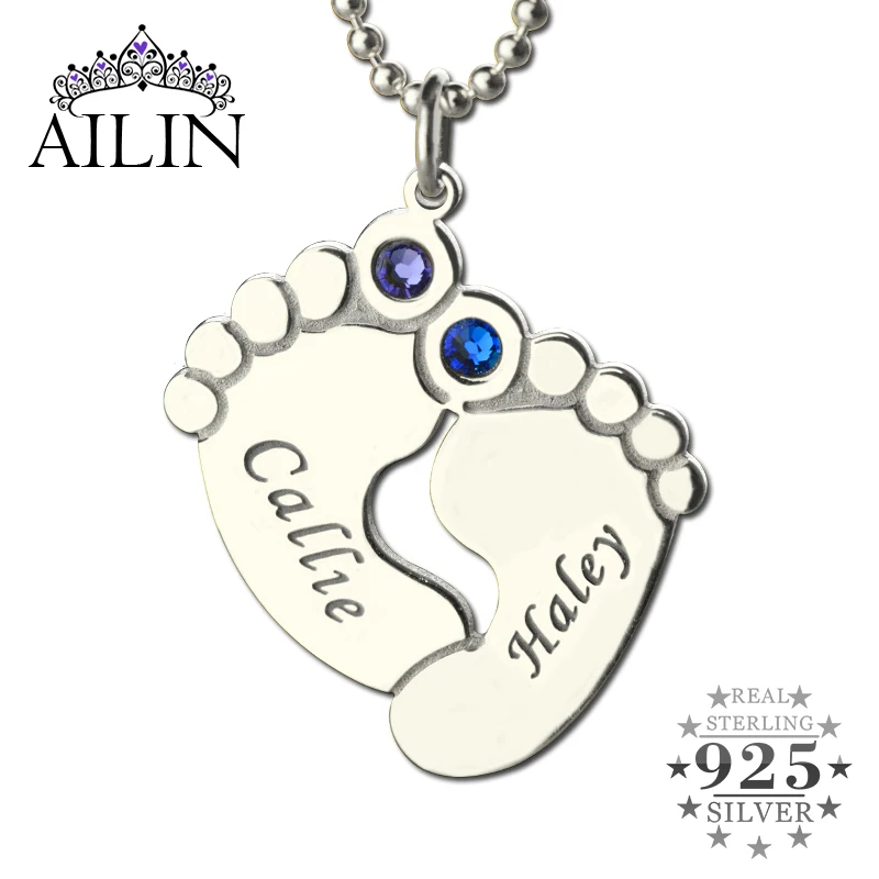 Wholesale Baby Feet Necklace Personalized Birthstone Names Necklace Silver Tone Love Little Baby Jewelry Gift To Mom
Wholesale Baby Feet Necklace Personalized Birthstone Names Necklace Silver Tone Love Little Baby Jewelry Gift To Mom