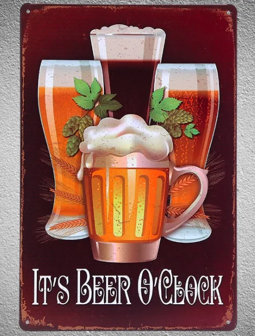 1 pc Bar Its beer O'clock Drinks cocktail art Tin Plate Signs wall man cave Decoration bar Art retro vintage Poster metal
1 pc Bar Its beer O'clock Drinks cocktail art Tin Plate Signs wall man cave Decoration bar Art retro vintage Poster metal