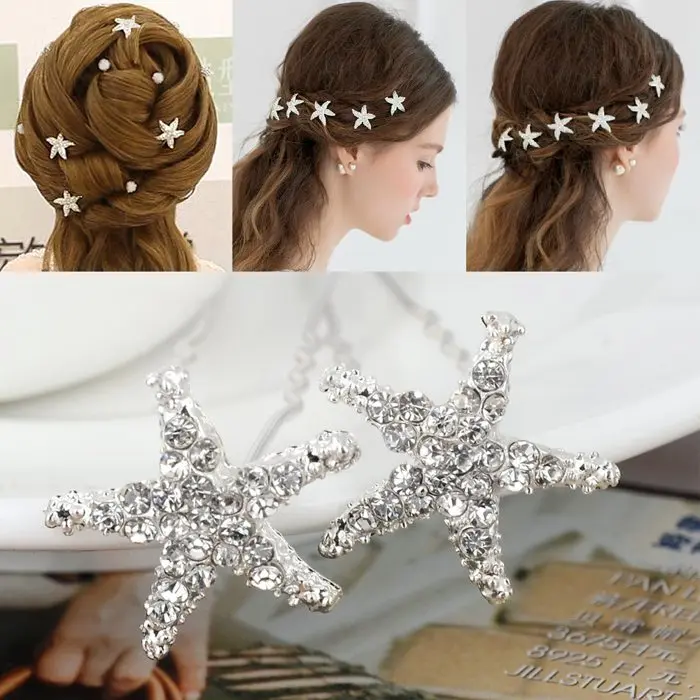 Женские заколки для волос стразы с кристаллами морской звезды 20 шт.|hair accessories banana