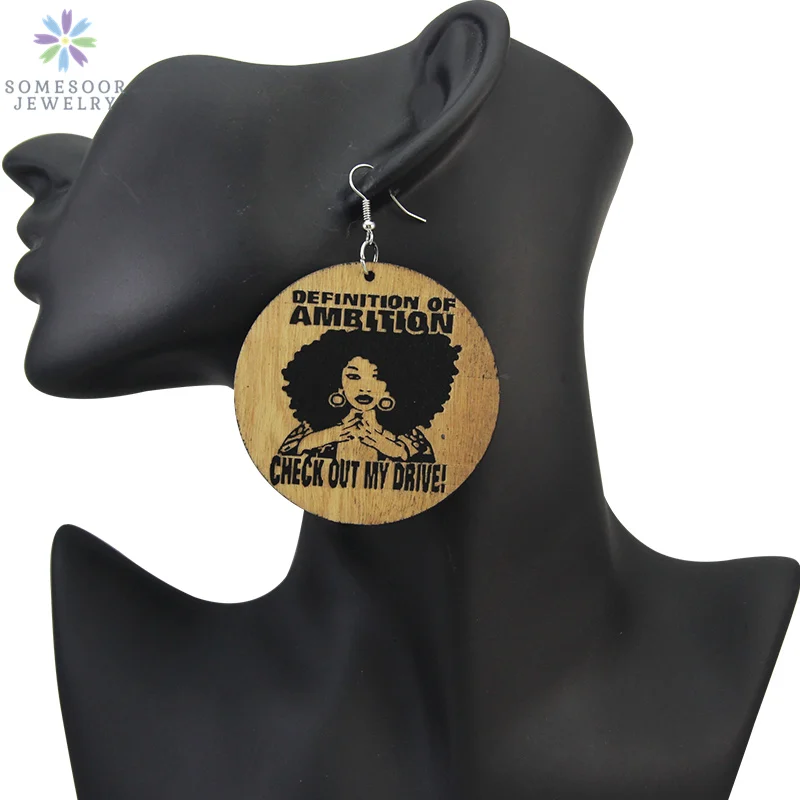 SOMESOOR 6cm Large African Carved Natural Wooden Drop Earrings Definition Of Ambition Afro Black Sayings Photos Jewelry
SOMESOOR 6cm Large African Carved Natural Wooden Drop Earrings Definition Of Ambition Afro Black Sayings Photos Jewelry