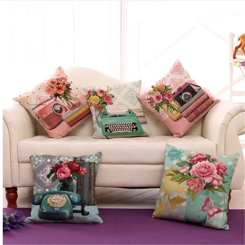 18" Vintage Telephone and Flowers Printed Sofa Car Square Decorative Throw Cushion Pillows Home Decor No Filling
18" Vintage Telephone and Flowers Printed Sofa Car Square Decorative Throw Cushion Pillows Home Decor No Filling