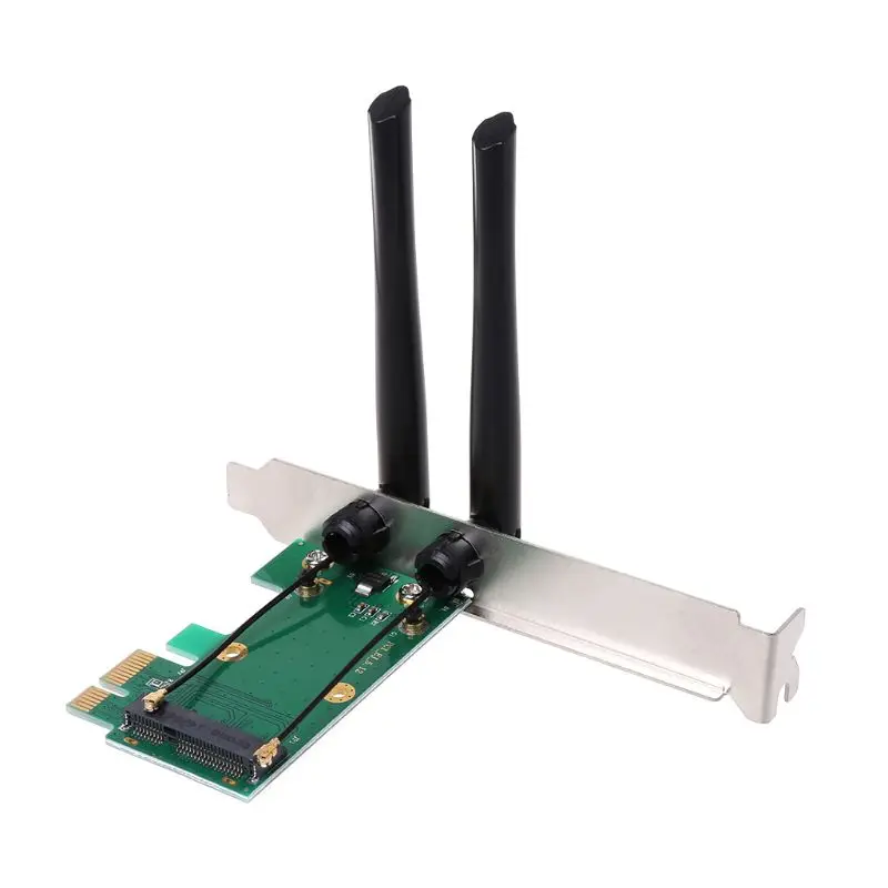 Беспроводная сетевая карта Wi-Fi Mini PCI-E Express к адаптеру 2 антенны внешние сетевые