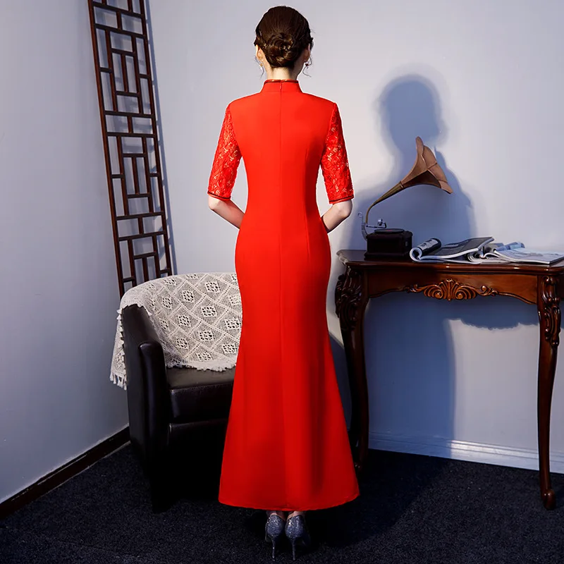 Sexy Long Cheongsam 2019 Summer Vintage Chinese style Dress Fashion Womens Lace Qipao Slim Party Dresses Button Vestido
Sexy Long Cheongsam 2019 Summer Vintage Chinese style Dress Fashion Womens Lace Qipao Slim Party Dresses Button Vestido