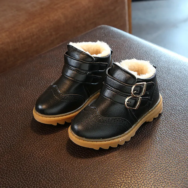 Зимняя куртка для мальчиков ботинки детская обувь натуральная кожа Модные martin