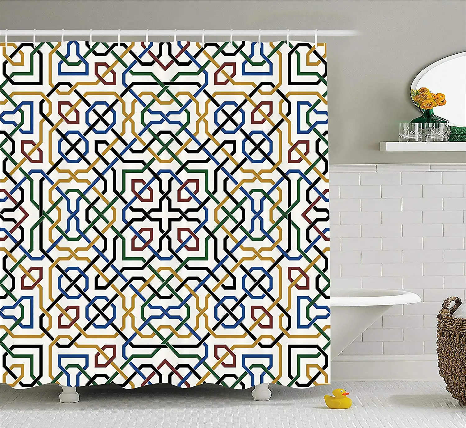 Марокканская Штора для душа традиционный Moorish мотив с классическим этническим