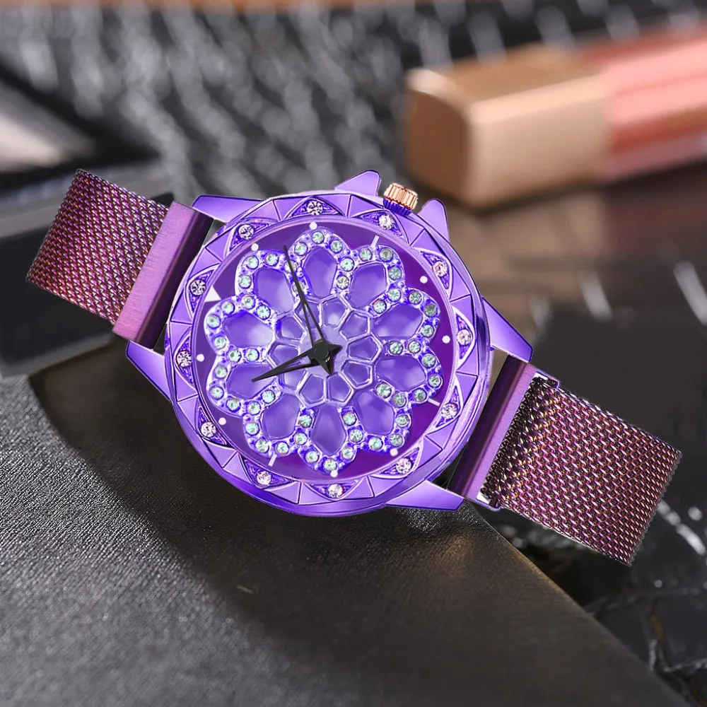 Luxury Diamond Women Watches 2020 Fashion Rotate Flower Dial Ladies Quartz Clock Magnetic Waterproof Female Wristwatch Girl Gift
Luxury Diamond Women Watches 2020 Fashion Rotate Flower Dial Ladies Quartz Clock Magnetic Waterproof Female Wristwatch Girl Gift