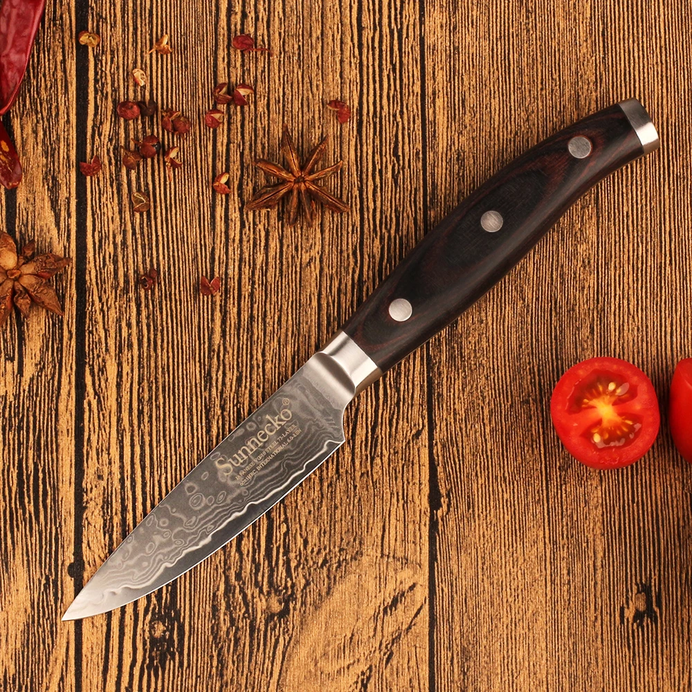 Sunnecko 3.5" Damascus Fruit Paring Knife Japanese VG10 Steel Core Sharp Blade Kitchen Knives Wood Handle Peeling Sashimi Tool
Sunnecko 3.5" Damascus Fruit Paring Knife Japanese VG10 Steel Core Sharp Blade Kitchen Knives Wood Handle Peeling Sashimi Tool
