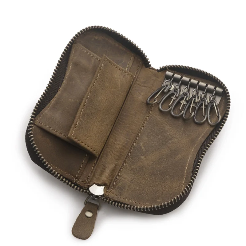 Men Vintage Genuine Leather Cowhide Key Bag Case Holder Money Card Wallet Buckle Closure Crazy HorseLeather Key Chain Bag Y361
Men Vintage Genuine Leather Cowhide Key Bag Case Holder Money Card Wallet Buckle Closure Crazy HorseLeather Key Chain Bag Y361