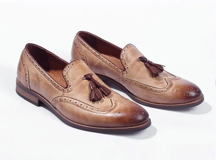 Dress Shoe Men's Handmade Carved Brogue Smart Casual Flats Loafers Tassels Vintage Slip On Soft Breathable Sheos Genuine Leather
Dress Shoe Men's Handmade Carved Brogue Smart Casual Flats Loafers Tassels Vintage Slip On Soft Breathable Sheos Genuine Leather