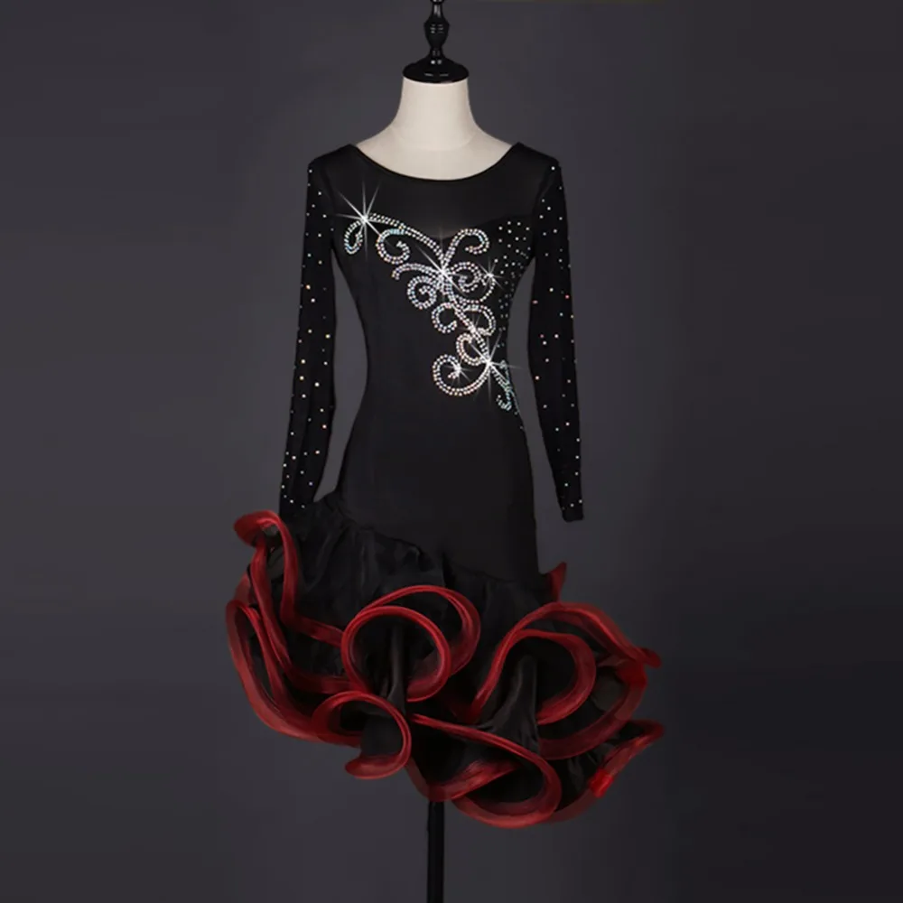 New Latin Dance Dress Customize Size Women/Adult/Lady Rhinestone Dancewear Black Stage Competition Dress Black Dance Costumes
New Latin Dance Dress Customize Size Women/Adult/Lady Rhinestone Dancewear Black Stage Competition Dress Black Dance Costumes