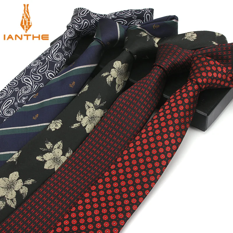 Заводской мужской цветочный узкий галстук 7 см Пейсли для мужчин Свадебный