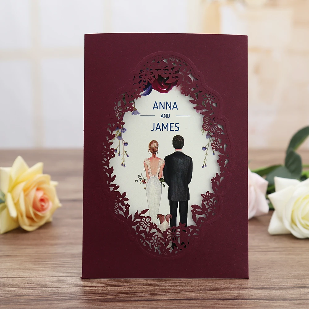 Engagement 100pcs Burgundy Pink Navy Blue Gold Vertical laser cut Anniversary party wedding invitation
Engagement 100pcs Burgundy Pink Navy Blue Gold Vertical laser cut Anniversary party wedding invitation