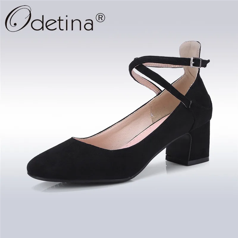 Odetina/Новинка 2019 года Модные женские туфли-лодочки с ремешком на щиколотке Туфли