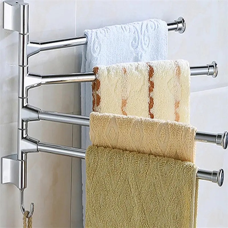 Bathroom Towel Wall-Mounted Stainless Steel 4 Swivel Bars Bathroom Towel Rack Hanger Holder Organizer
Bathroom Towel Wall-Mounted Stainless Steel 4 Swivel Bars Bathroom Towel Rack Hanger Holder Organizer