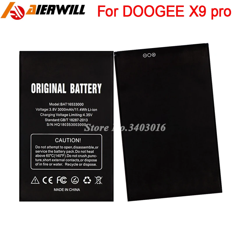 Для DOOGEE X9 X9S Батарея BAT16533000 мА/ч. Аккумулятор Bateria Batterij pro 5 дюймов мобильный телефон