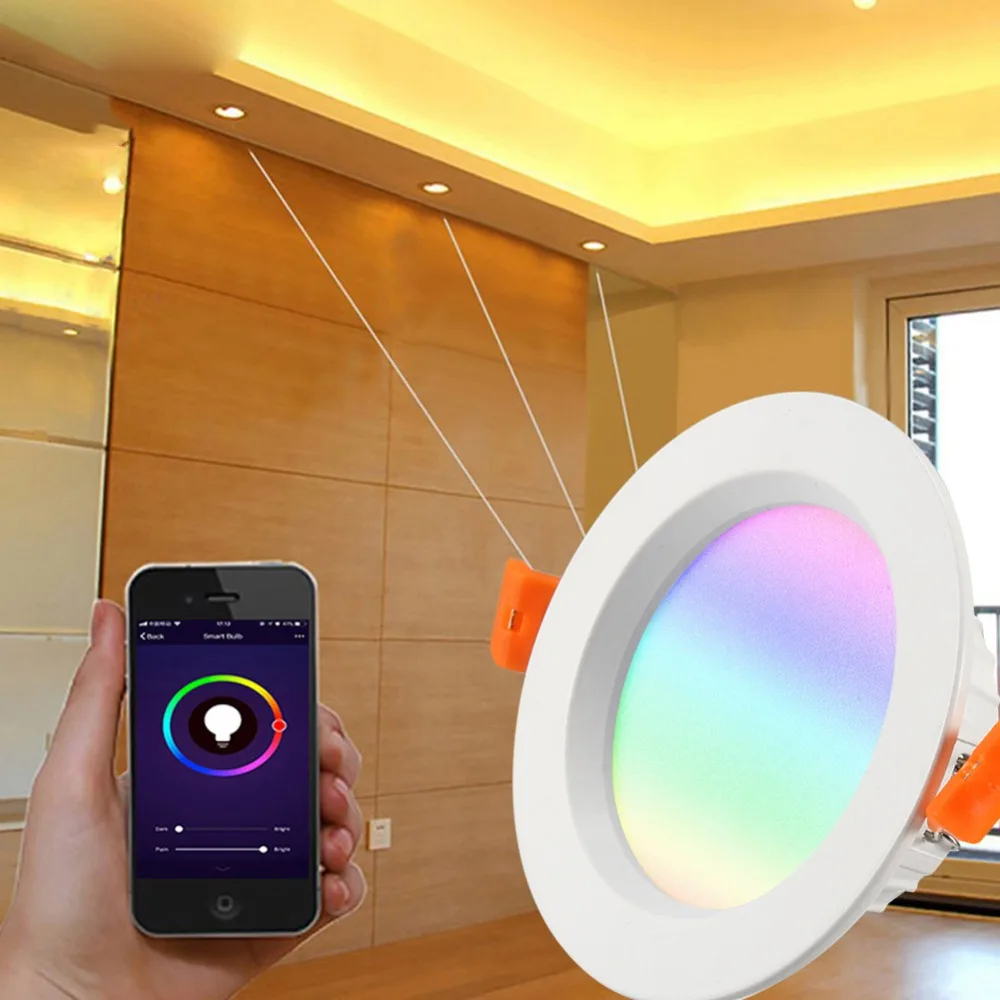 9W RGBW WiFi умная жизнь светодиодный потолочный светильник с регулируемой яркостью