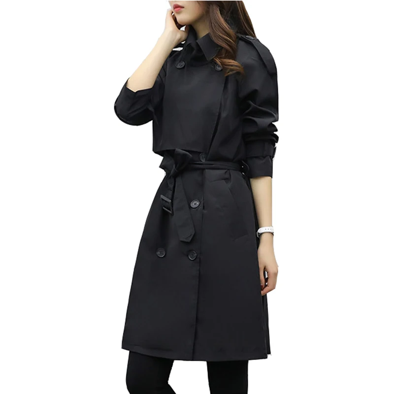 High quality Black Windbreaker coat Women Slim Thin Long Trench Coat Spring Women's Korean New Loose Plus size Top Coat A159
High quality Black Windbreaker coat Women Slim Thin Long Trench Coat Spring Women's Korean New Loose Plus size Top Coat A159