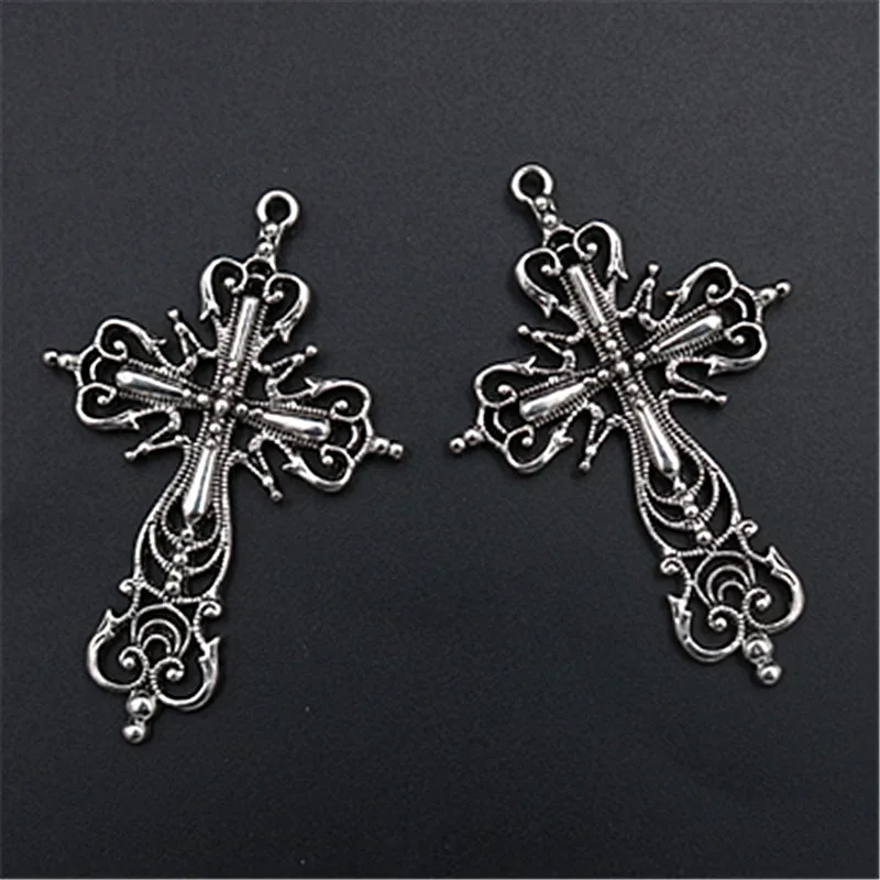 3pcs Antique Silver Color Metal Hollow Cross Charm Pendant Retro Bracelet Necklace DIY Handmade Jewelry Findings 65*42mm A1559
3pcs Antique Silver Color Metal Hollow Cross Charm Pendant Retro Bracelet Necklace DIY Handmade Jewelry Findings 65*42mm A1559