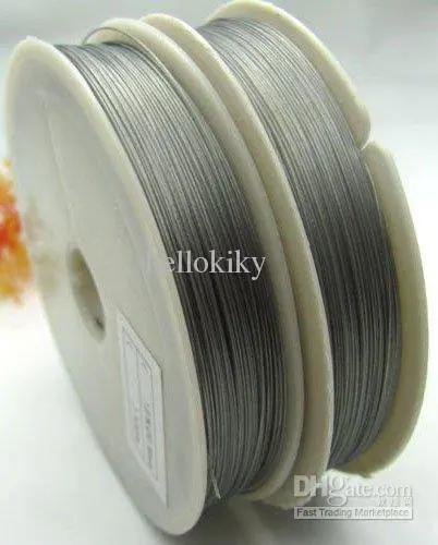 Фото 10 рулонов 100 м серебристая проволока с тигром и хвостом 0 45 мм M82|beading wire 0.45mm|tiger tail
