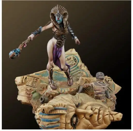 

1/32 54mm fantasy girl Mummy Queen figure with big base toy Resin Model Miniature Kit Unassembly Unpainted