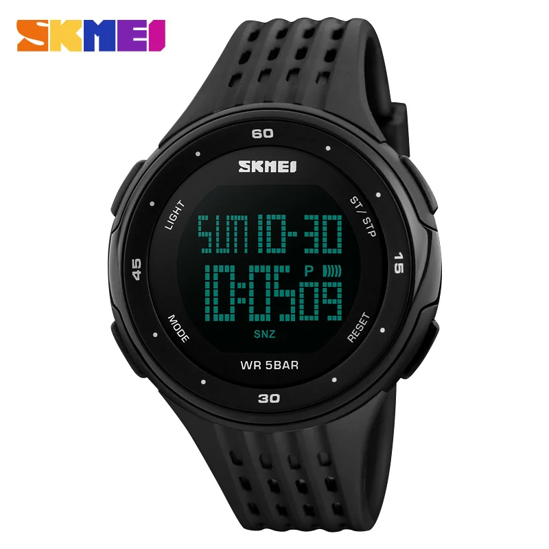 SKMEI брендовые светодиодные цифровые армейские часы мужские спортивные 5ATM