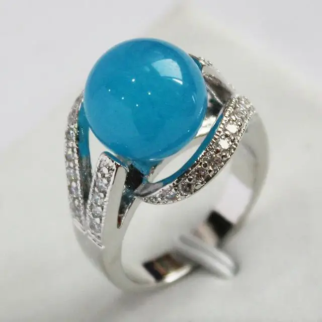lady's new design jewelry silver plated with crystal decorated &12mm blue jade ring(#7.8.9)
lady's new design jewelry silver plated with crystal decorated &12mm blue jade ring(#7.8.9)