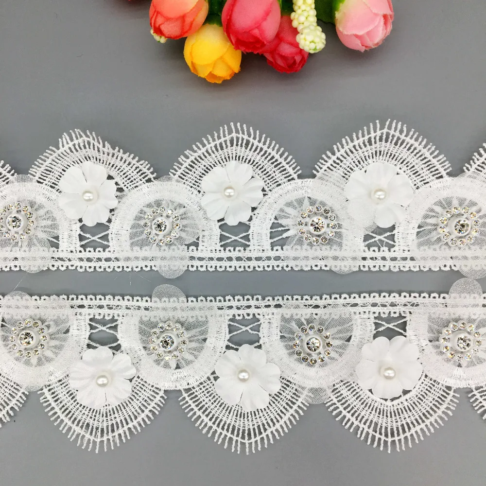 2 Yard 75mm Wide Organza Flower Pearls African Lace Trim Fabric Beaded Rhinestone Ribbon Sewing Craft For Wedding Dress Clothes
2 Yard 75mm Wide Organza Flower Pearls African Lace Trim Fabric Beaded Rhinestone Ribbon Sewing Craft For Wedding Dress Clothes