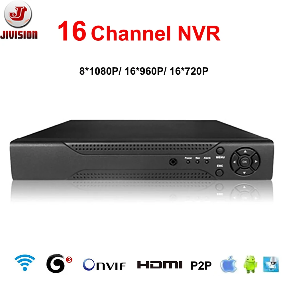 Onvif 16 каналов NVR P2P Облако 16ch 960 P 720 8ch 1080 видеорегистратор сети HDMI видеонаблюдения