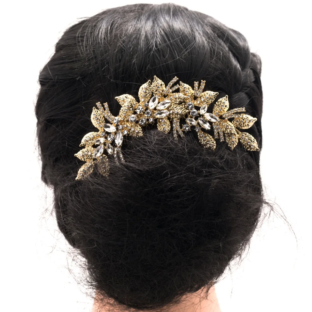 New Design Rhinestone Crystals Bride Wedding Leaves Hair Side Comb Hair Jewelry Accessories XBY688GCL
New Design Rhinestone Crystals Bride Wedding Leaves Hair Side Comb Hair Jewelry Accessories XBY688GCL