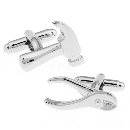 

C-MAN Luxury shirt Hammer and tongs cufflink for mens Brand cuff buttons cuff links High Quality Silvery abotoaduras Jewelry