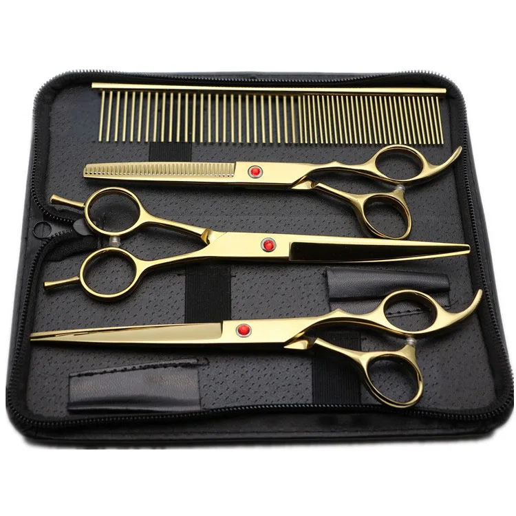 High-grade color pet hair scissors set hairdressing tools curved massage comb special price dog cat shear
High-grade color pet hair scissors set hairdressing tools curved massage comb special price dog cat shear