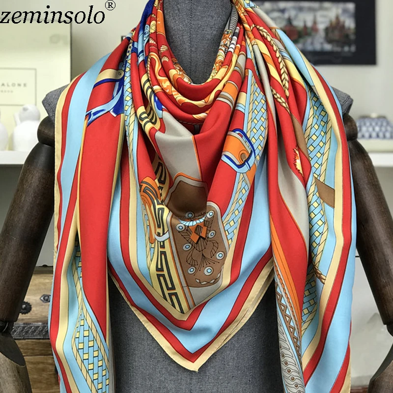 2018 New Design Spring Summer Square Scarves For Women Fashion Women Print Chain Twill Silk Scarf Luxury Brand Shawl Bandana
2018 New Design Spring Summer Square Scarves For Women Fashion Women Print Chain Twill Silk Scarf Luxury Brand Shawl Bandana