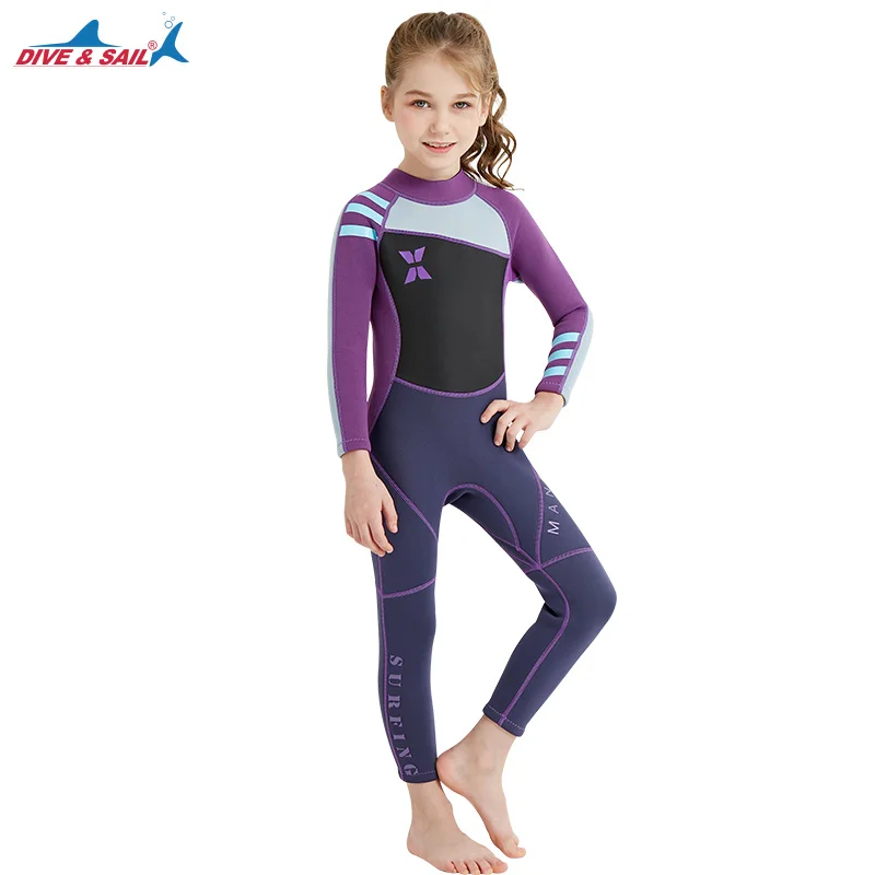 DIVE & SAIL Girls Wetsuit Full Body Swimsuit 2.5mm Neoprene UV Protective Swimwear for Diving Surfing Snorkeling 3-10Y Purple
DIVE & SAIL Girls Wetsuit Full Body Swimsuit 2.5mm Neoprene UV Protective Swimwear for Diving Surfing Snorkeling 3-10Y Purple