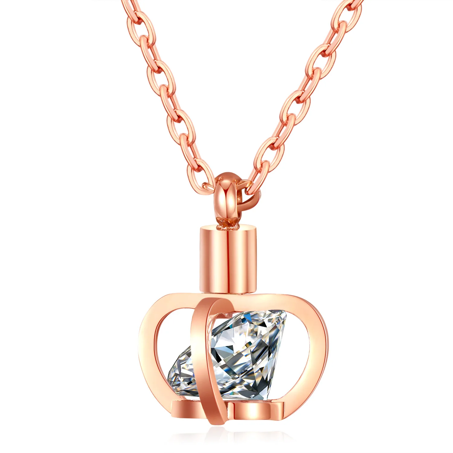 Perfume Crown Design Stainless steel Pendant Necklace For Women Inlaid Cubic Zirconia Length Adjustable Titanium Steel Jewelry
Perfume Crown Design Stainless steel Pendant Necklace For Women Inlaid Cubic Zirconia Length Adjustable Titanium Steel Jewelry