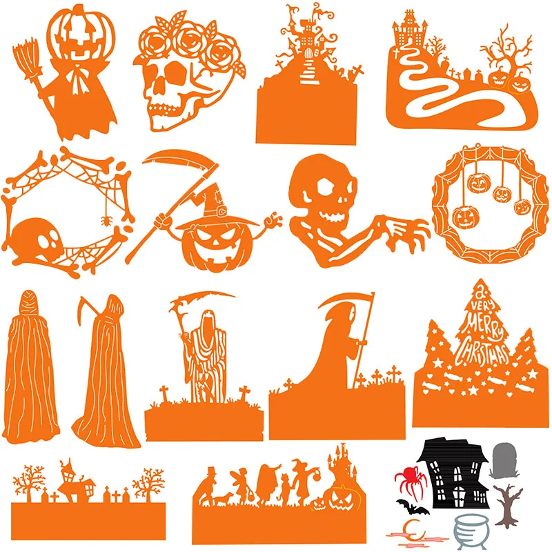Halloween Series dies Pumpkin Skull Grim Reaper Metal Cutting Dies for Scrapbooking and Cards Making Paper Craft Dies New 2019
Halloween Series dies Pumpkin Skull Grim Reaper Metal Cutting Dies for Scrapbooking and Cards Making Paper Craft Dies New 2019