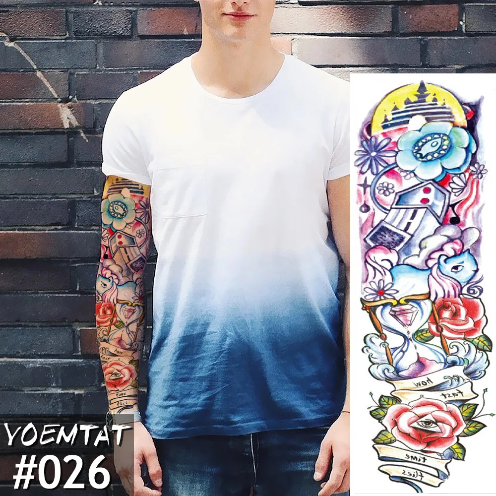 New 1 Piece Temporary Tattoo Sticker Color hourglass Full Flower Tattoo with Arm Body Art Big Large Fake Tattoo Sticker
New 1 Piece Temporary Tattoo Sticker Color hourglass Full Flower Tattoo with Arm Body Art Big Large Fake Tattoo Sticker