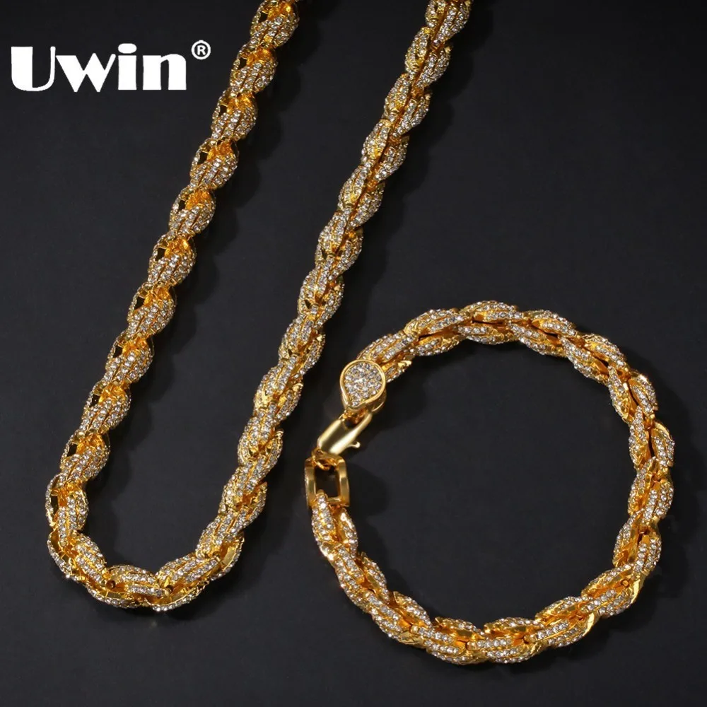 UWIN NE+BA 9mm Rope Chain Necklaces & Bracelets Full Iced Out Rhinestones Bling Biling 7/8/9inch Fashion Hiphop Jewelry
UWIN NE+BA 9mm Rope Chain Necklaces & Bracelets Full Iced Out Rhinestones Bling Biling 7/8/9inch Fashion Hiphop Jewelry
