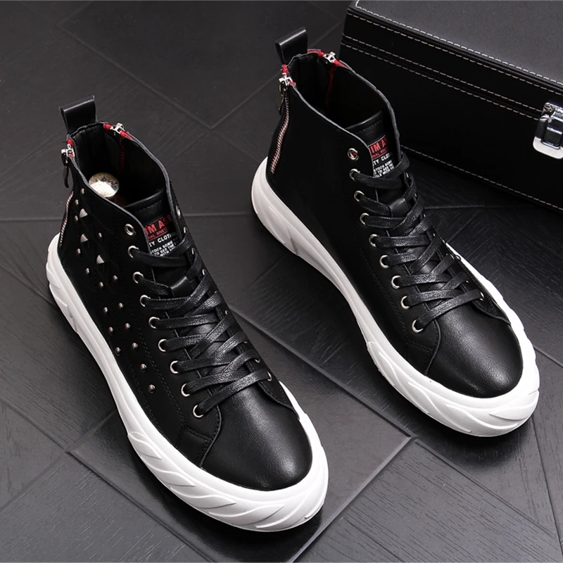 Stephoes New Men Fashion Punk Style Boots Spring Autumn High Top Rivets Hip Hop Shoes Luxury Brand Men Nightclub Prom Sneakers
Stephoes New Men Fashion Punk Style Boots Spring Autumn High Top Rivets Hip Hop Shoes Luxury Brand Men Nightclub Prom Sneakers