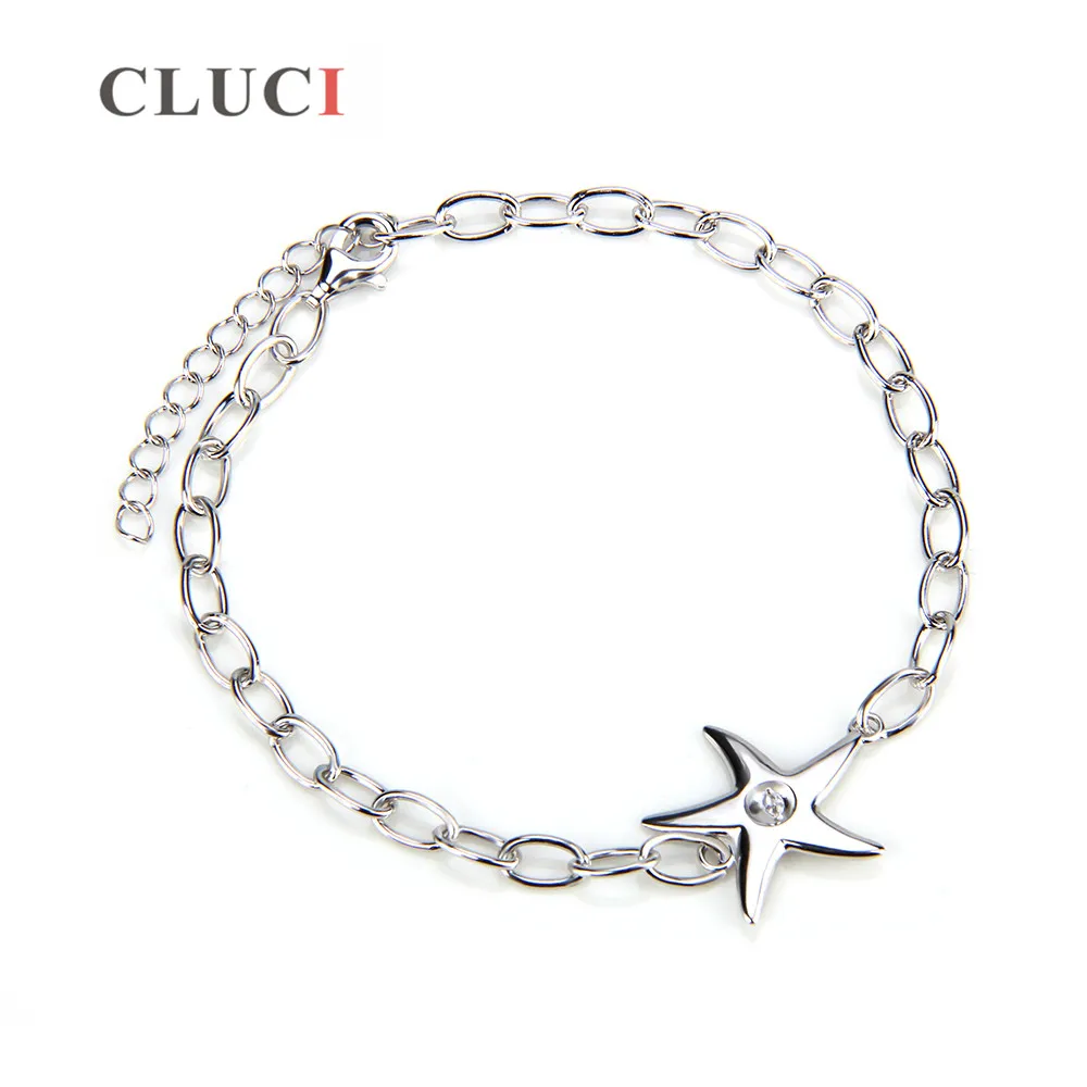CLUCI Silver 925 Pearl Bracelet Mounting for Women Jewelry Making Adjustable Length Cute Star Bracelet SB001SB
CLUCI Silver 925 Pearl Bracelet Mounting for Women Jewelry Making Adjustable Length Cute Star Bracelet SB001SB