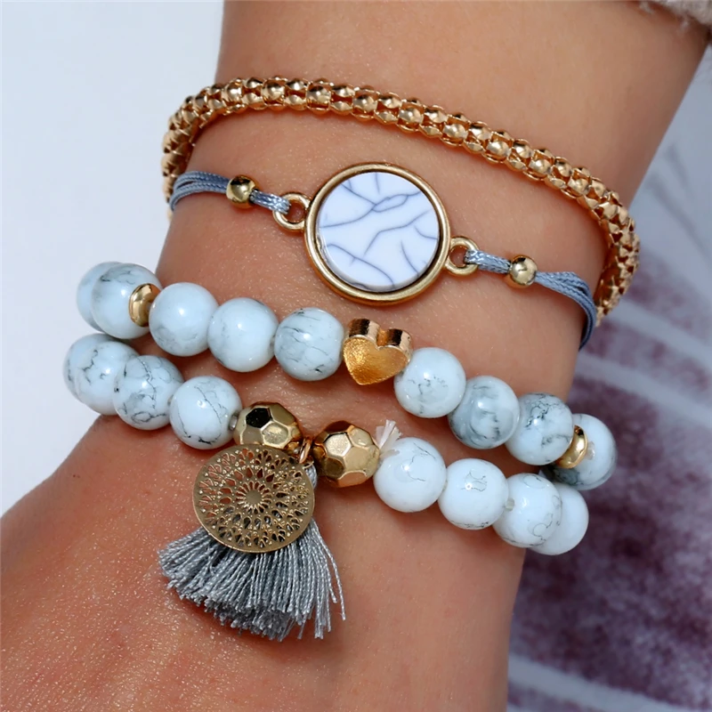 Bohopan 4PCS/Set Summer Natural Stone Bracelet Sets Fashion Tassel Bracelets Bangles For Girls Elegant Cuff Bracelets For Women
Bohopan 4PCS/Set Summer Natural Stone Bracelet Sets Fashion Tassel Bracelets Bangles For Girls Elegant Cuff Bracelets For Women