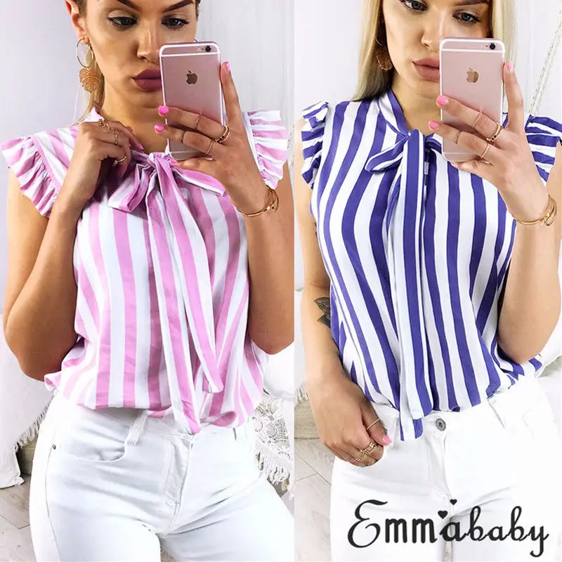 Fashion Women Summer Vest Tops New 2018 Ladies Sleeveless Shirt Striped Bowknot Blouse Hot Sale Women's Casual Tops Shirts S-XL
Fashion Women Summer Vest Tops New 2018 Ladies Sleeveless Shirt Striped Bowknot Blouse Hot Sale Women's Casual Tops Shirts S-XL