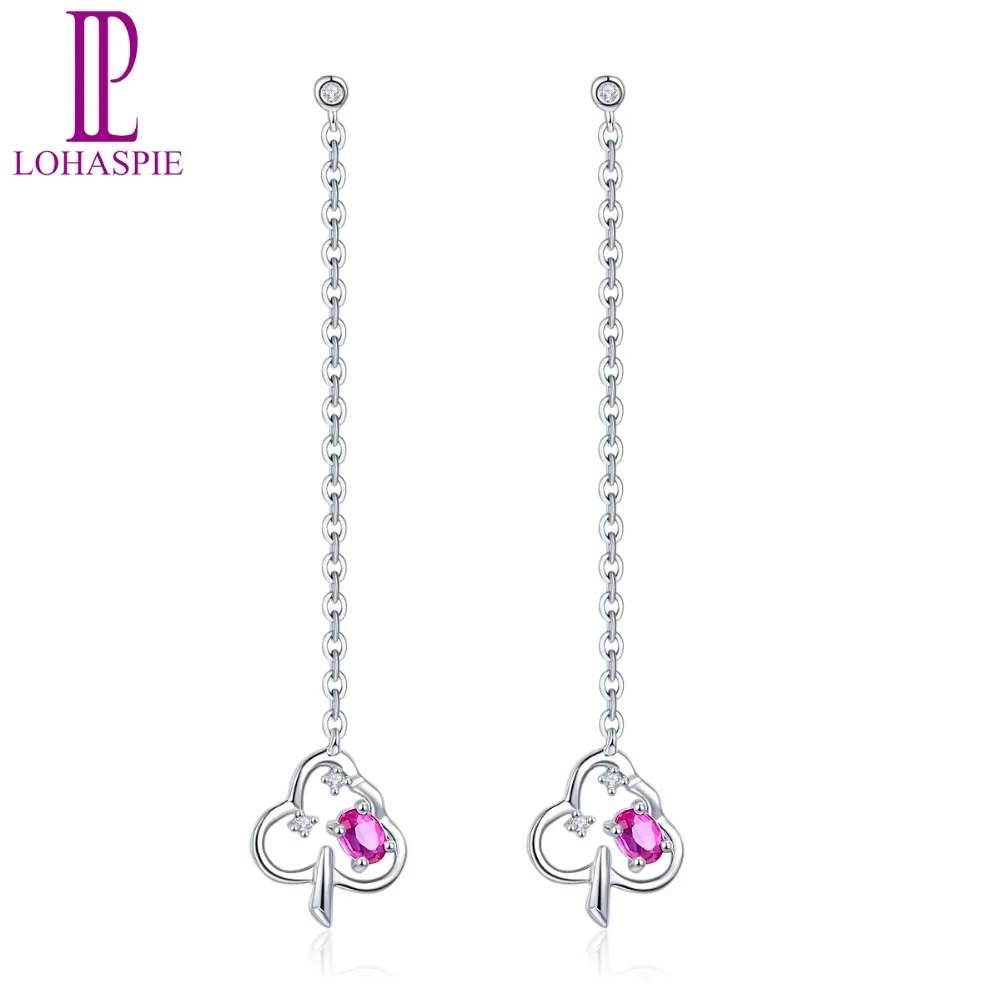 Lohaspie Solid 18K White Gold Natural Gemstone Ruby and Diamond Poker Earrings Fine Jewelry For Women's Christmas Gift NEW
Lohaspie Solid 18K White Gold Natural Gemstone Ruby and Diamond Poker Earrings Fine Jewelry For Women's Christmas Gift NEW