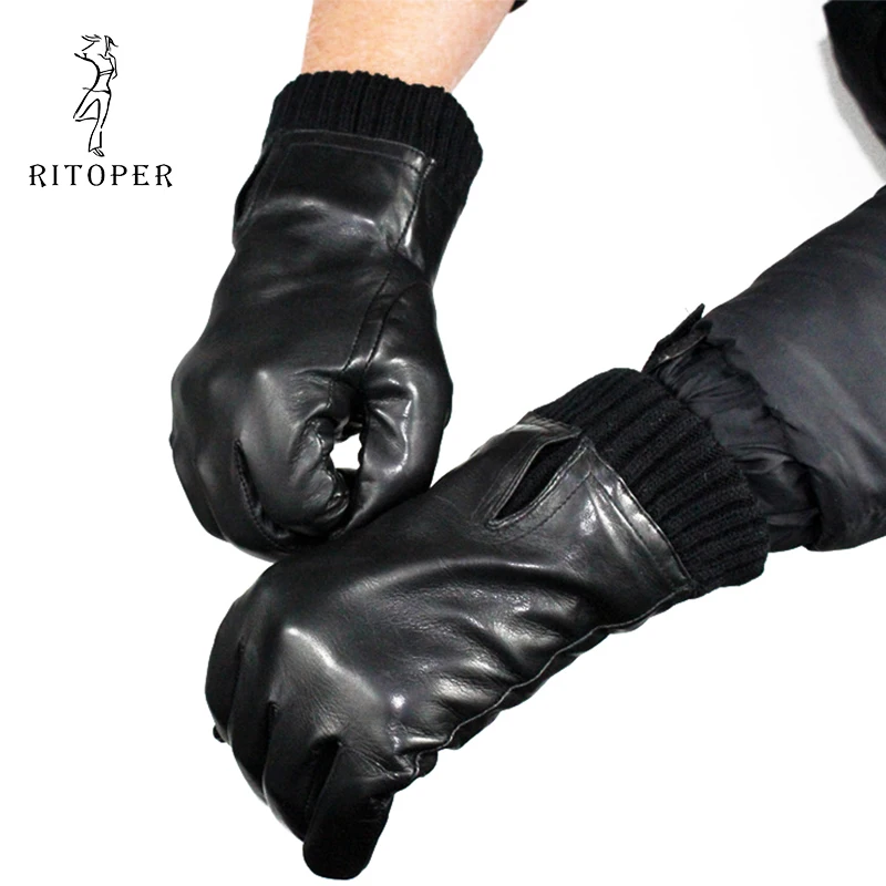 RITOPER Men Genuine Sheepskin Leather Knitted Cuff Gloves Elastic Wrist Winter Warm Gloves Outdoors New Winter Finger Mittens
RITOPER Men Genuine Sheepskin Leather Knitted Cuff Gloves Elastic Wrist Winter Warm Gloves Outdoors New Winter Finger Mittens