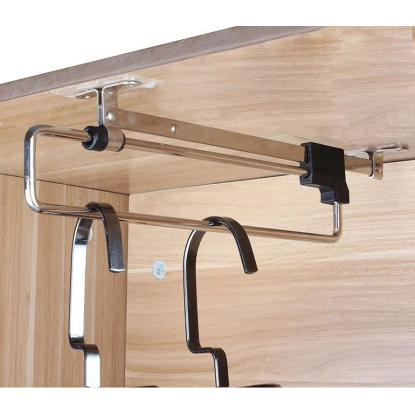 200/300/350/400/450/500mm Adjustable Wardrobe Pull Out Clothes Hanger Rail / Extending Rail / Storage Organiser
200/300/350/400/450/500mm Adjustable Wardrobe Pull Out Clothes Hanger Rail / Extending Rail / Storage Organiser