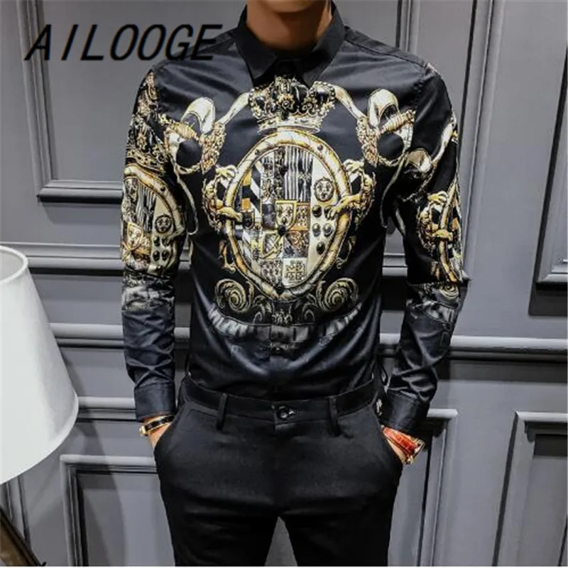 AILOOGE черного и золотого цвета с принтом рубашка 2021 Новый барокко Slim Fit вечерние Клубные рубашки Для мужчин Camisa Homem мужской рубашка с длинными ...
AILOOGE черного и золотого цвета с принтом рубашка 2021 Новый барокко Slim Fit вечерние Клубные рубашки Для мужчин Camisa Homem мужской рубашка с длинными ...