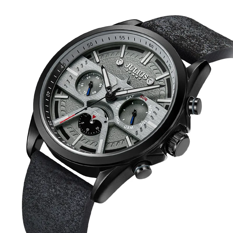 Real Multi-Function Men's Watch Hours Japan Mov't Clock Business Bracelet Real Leather Sport Boy's Birthday Gift Julius Box
Real Multi-Function Men's Watch Hours Japan Mov't Clock Business Bracelet Real Leather Sport Boy's Birthday Gift Julius Box